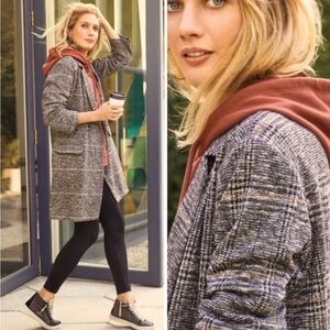 SOLD Sanctuary Textured Knit Carlyle Plaid Coat